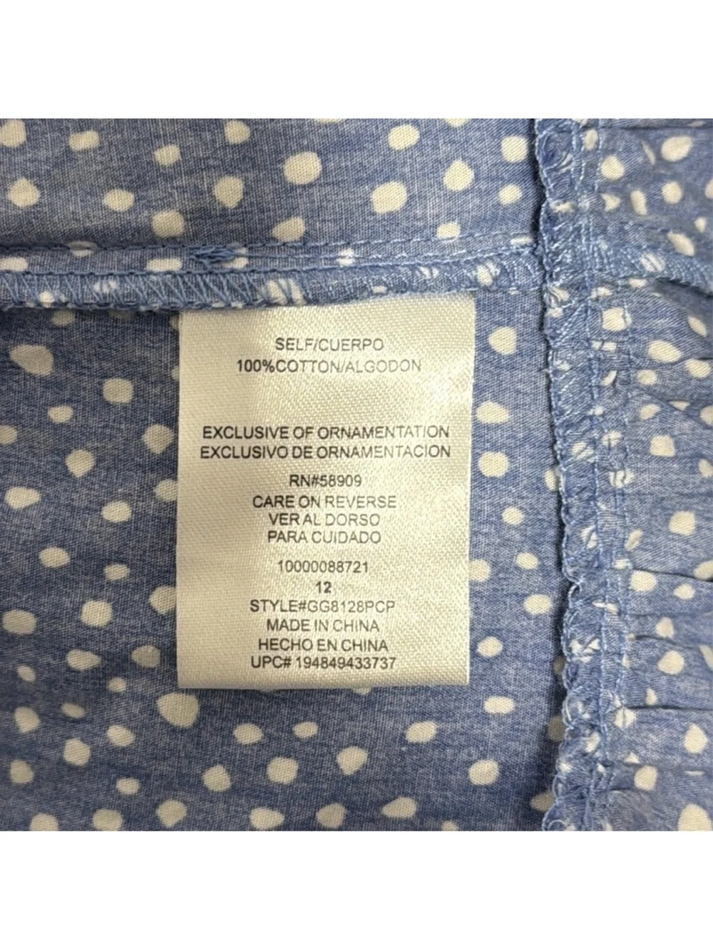 GB girls Navy Blue Polka Dot Puff Sleeve Dress